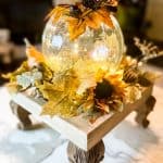 glass pumpkin with fall florals
