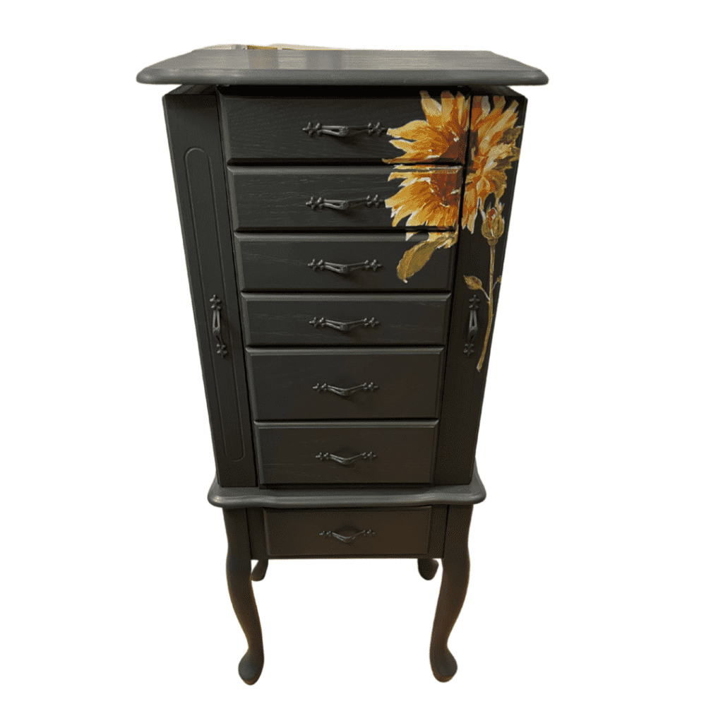 black chalk paint on a jewelry armoire
