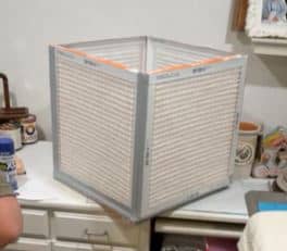 Cube with air filters for diy air filter