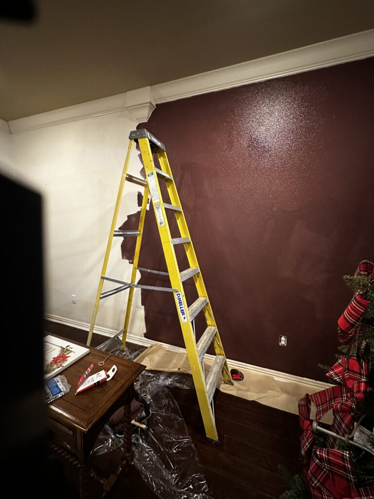 wall being painted