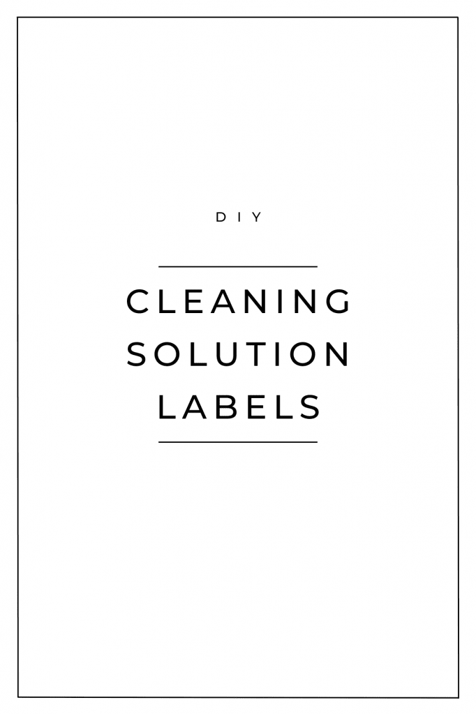 Homemade cleaning solution labels