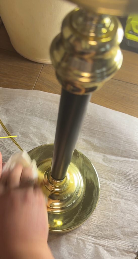 cleaning a thrifted lamp