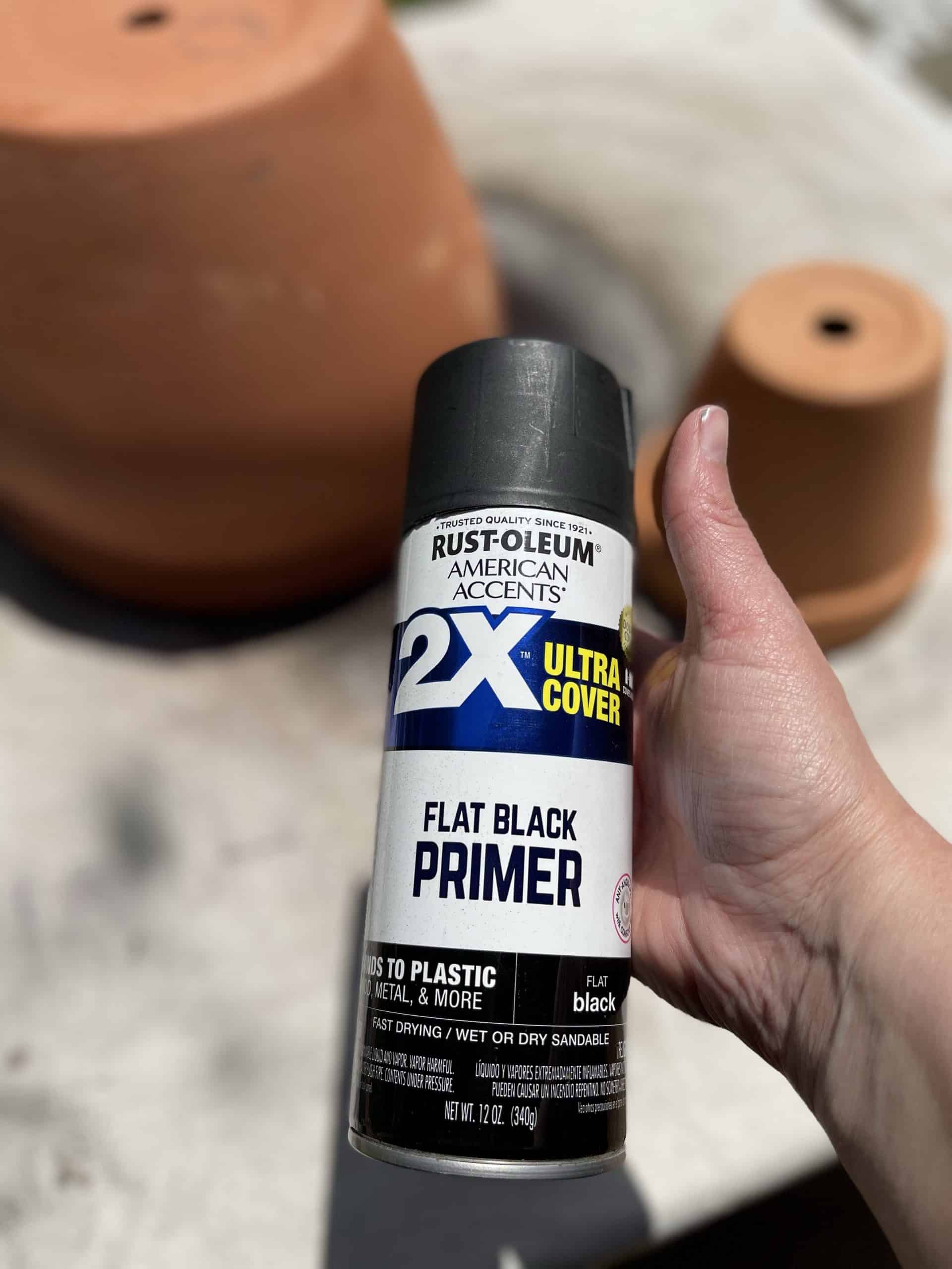 Rustoleum flat black primer spray paint can