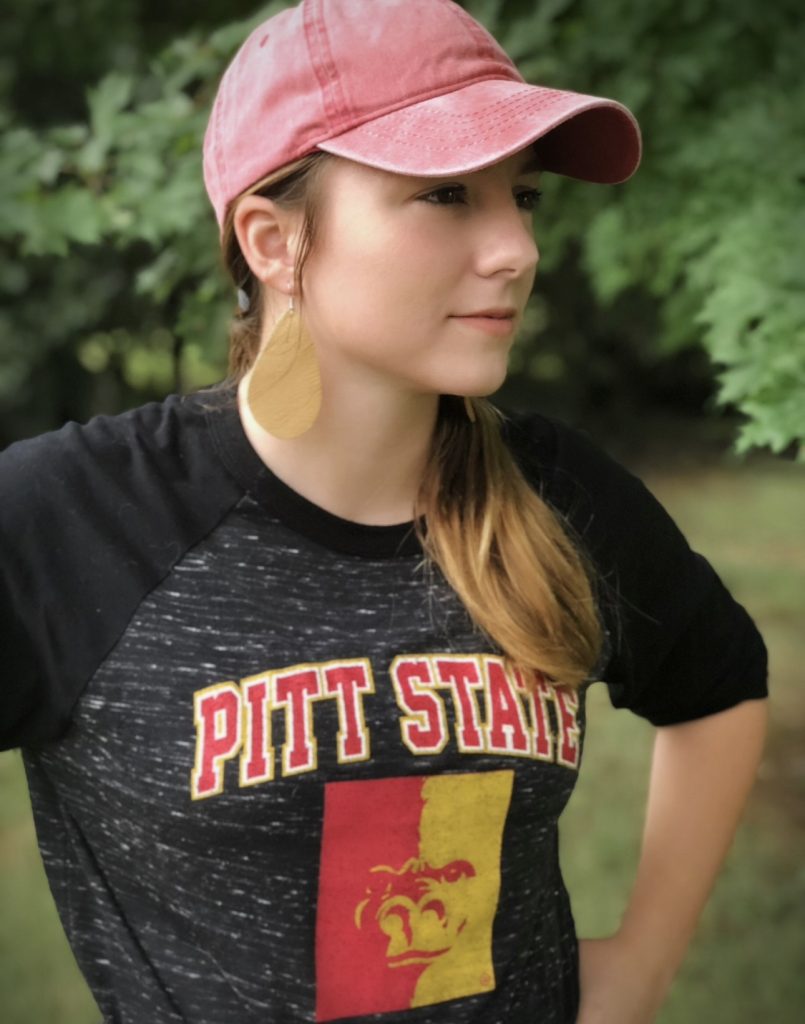 Pitt state tshirt and leather earrings