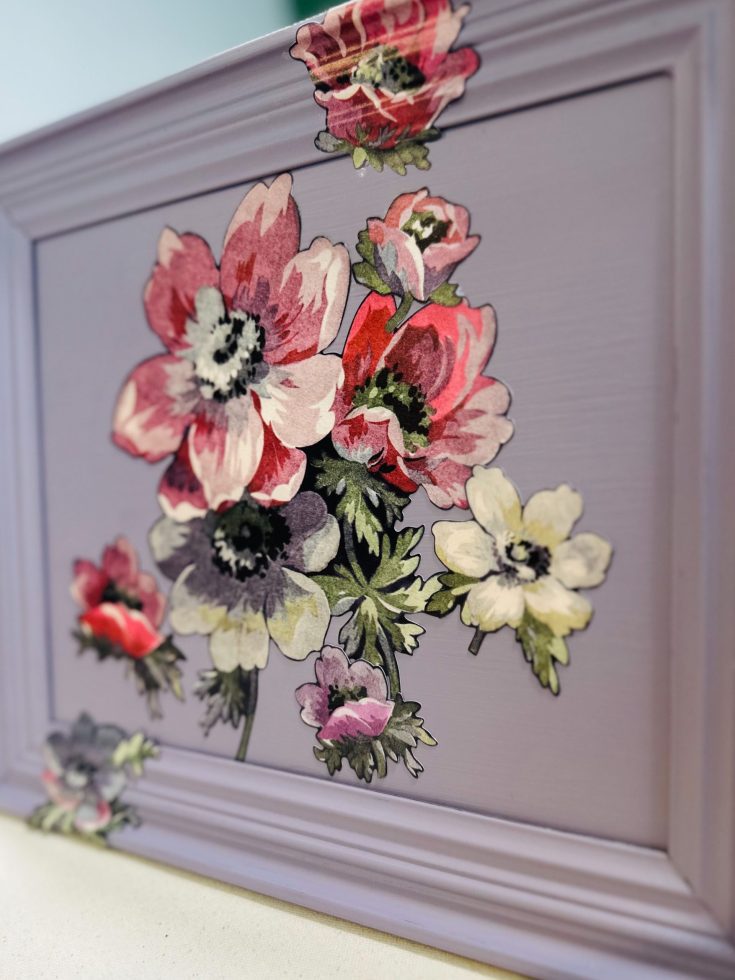 floral wall paper framed