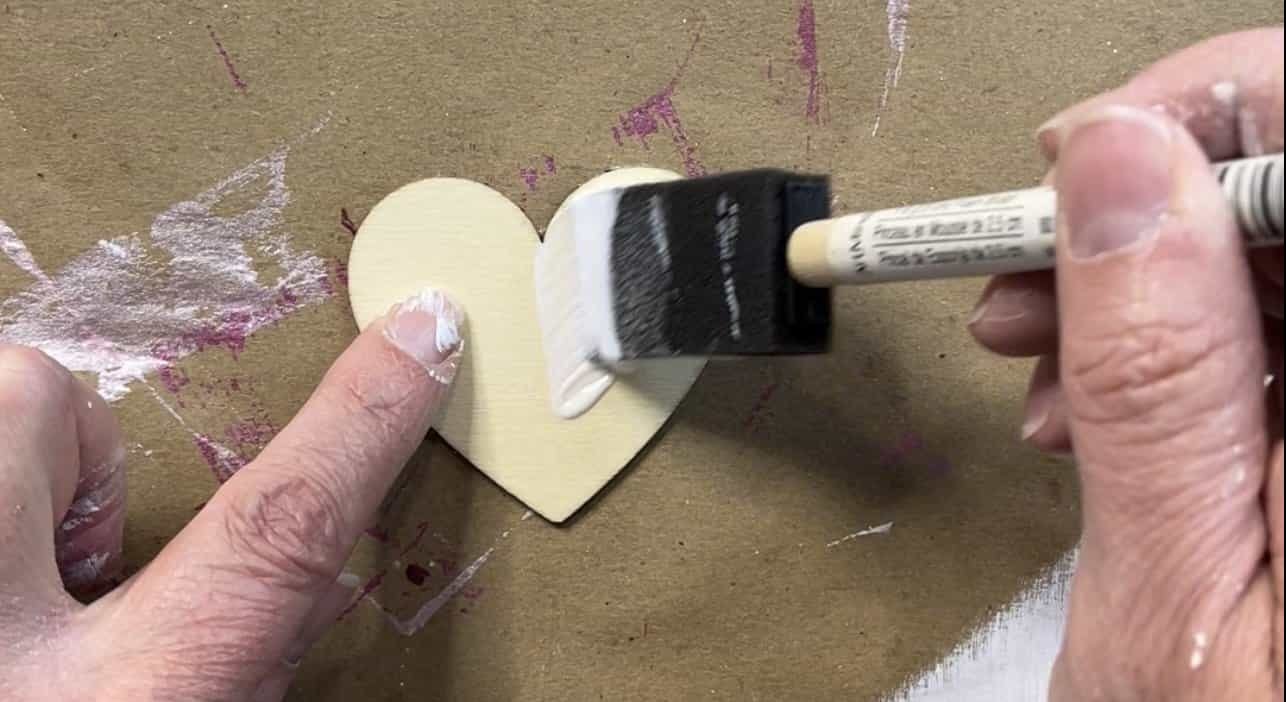 painted wooden heart for crafting