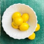 Paper Mache bowl with lemons