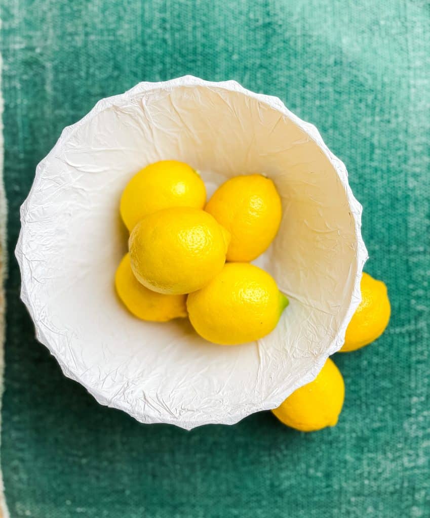 Paper Mache bowl with lemons 