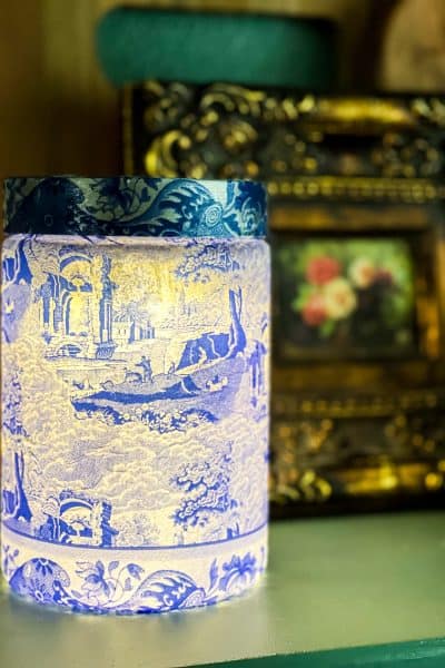 blue and white chinoiserie lantern