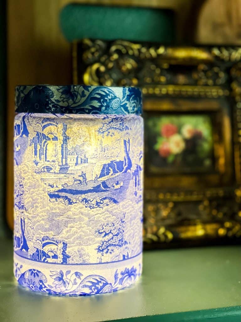 blue and white chinoiserie lantern